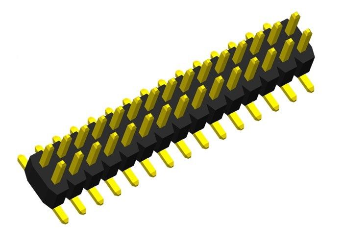 หัวต่อสองแถวหัวต่อพลาสติกชนิดเดียว SMT ตัวเชื่อมต่อพิน Pcb ประเภท 1.0 มม