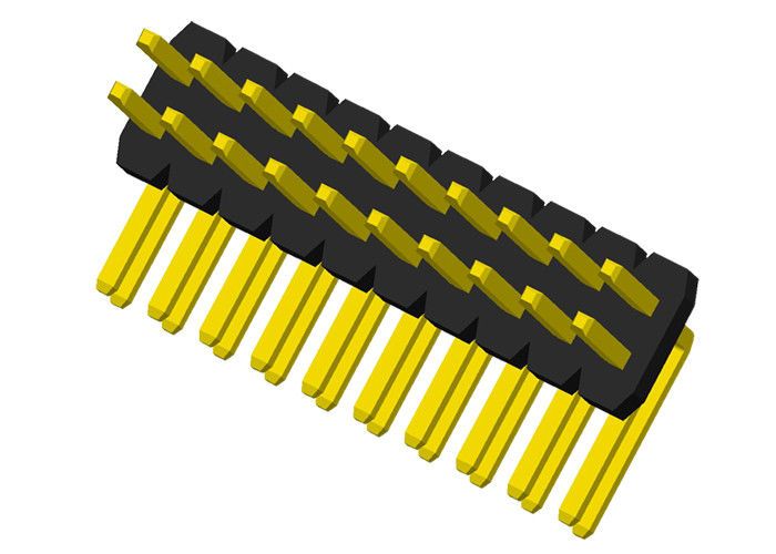 Double Row 1.27 Mm ตัวเชื่อมต่อหัวเข็มมุมขวาประเภท 2x10
