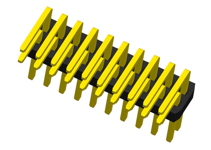 Double Row 1.27 Mm ตัวเชื่อมต่อหัวเข็มมุมขวาประเภท 2x10
