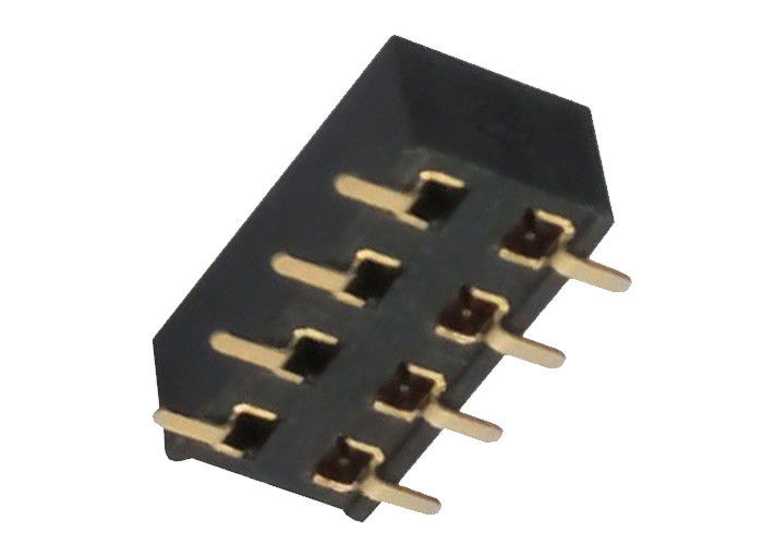 หัวต่อหัวเข็ม 90 องศาหญิง Connector2.54 Mm สองแถว SMT Surface Mount Pin Header
