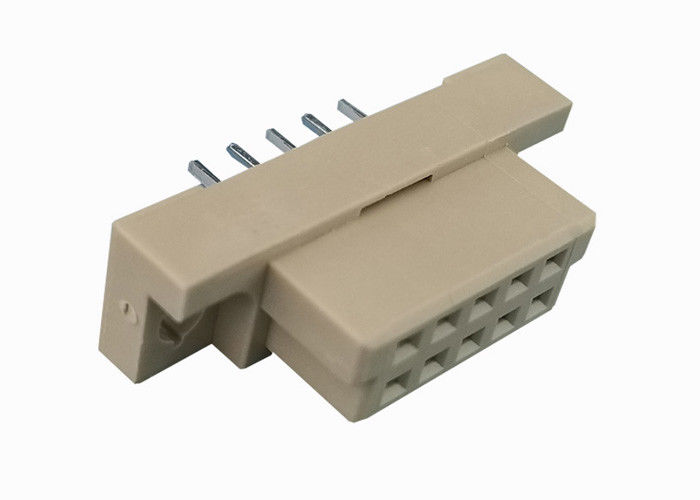 180 องศา DIN 41612 ตัวเชื่อมต่อหัวต่อสองแถว 2x5 Pin วัสดุทองเหลืองที่สัมผัส