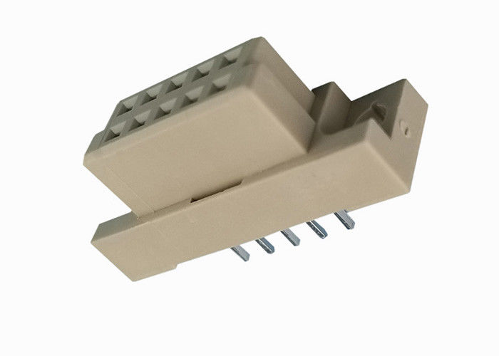 180 องศา DIN 41612 ตัวเชื่อมต่อหัวต่อสองแถว 2x5 Pin วัสดุทองเหลืองที่สัมผัส