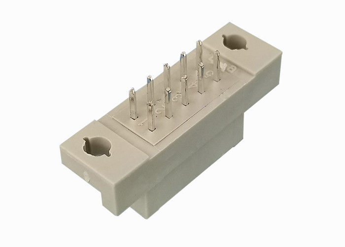 180 องศา DIN 41612 ตัวเชื่อมต่อหัวต่อสองแถว 2x5 Pin วัสดุทองเหลืองที่สัมผัส
