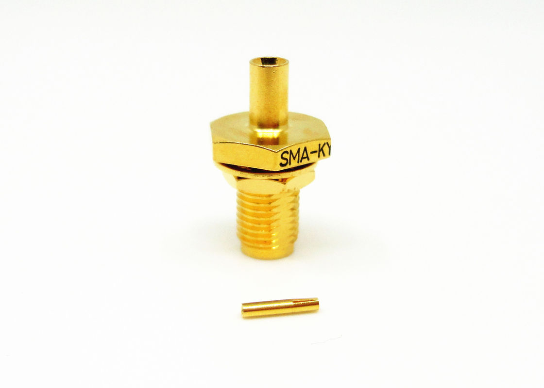 สูงที่เชื่อถือได้กั้นหญิง RF SMA เชื่อมต่อสายเคเบิลชุบทองสำหรับสายเคเบิล 086