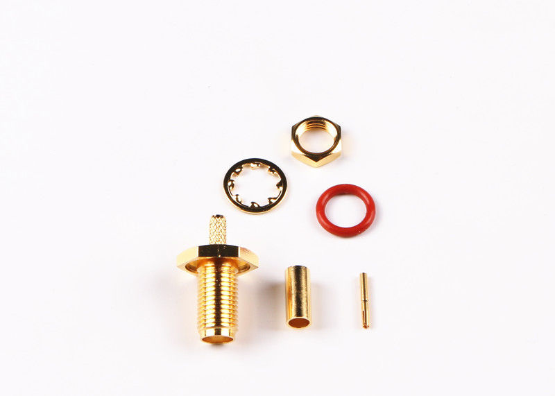 18GHz หญิงซ็อกเก็ต SMA Connector ตรงสำหรับสายชุบทองความแม่นยำสูง