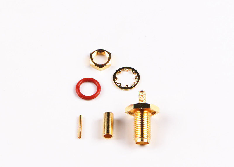 18GHz หญิงซ็อกเก็ต SMA Connector ตรงสำหรับสายชุบทองความแม่นยำสูง