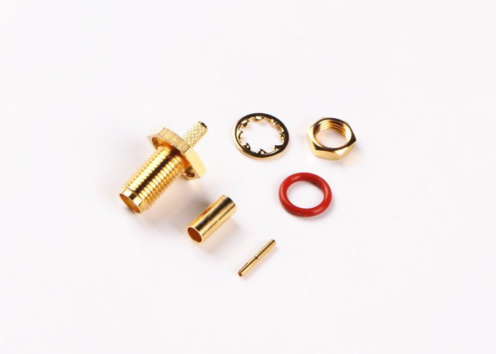 18GHz หญิงซ็อกเก็ต SMA Connector ตรงสำหรับสายชุบทองความแม่นยำสูง
