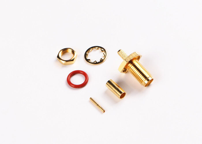 18GHz หญิงซ็อกเก็ต SMA Connector ตรงสำหรับสายชุบทองความแม่นยำสูง