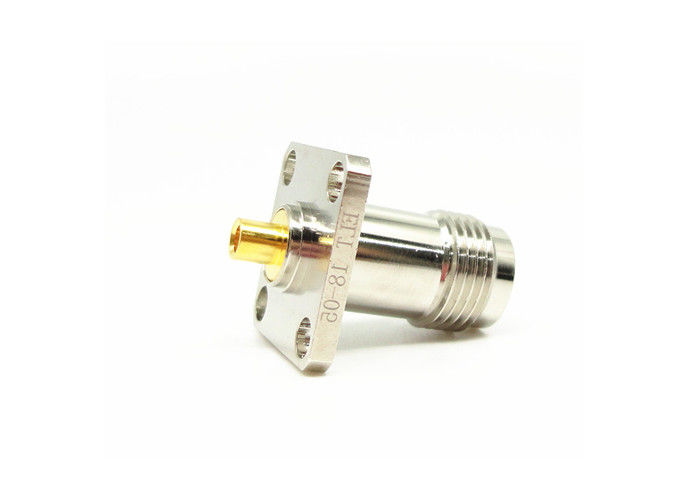 Four Hole Flange Mount TNC ตัวเชื่อมต่อ RF หญิง 50Ohm 11GHz สำหรับไมโครเวฟ