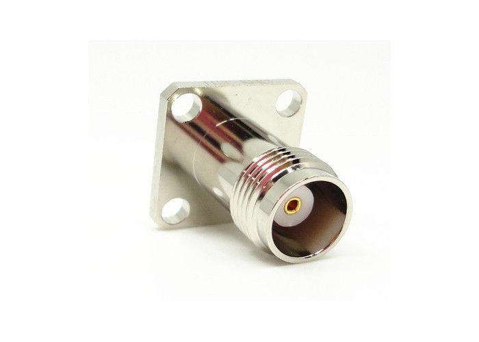Four Hole Flange Mount TNC ตัวเชื่อมต่อ RF หญิง 50Ohm 11GHz สำหรับไมโครเวฟ