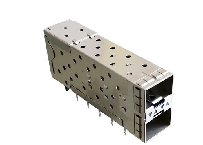 ตัวเชื่อมต่อการประกอบแจ็ค SFP แบบบูรณาการ 2x1 กรงโลหะผสมทองแดงวัสดุ Pree Fit การติดตั้ง