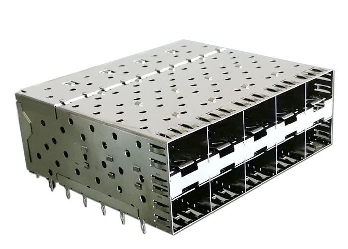 เคส SFP แบบซ้อน 2X5 พร้อมขั้วต่ออินเตอร์เฟสรวมกับ EMI Finger Spring