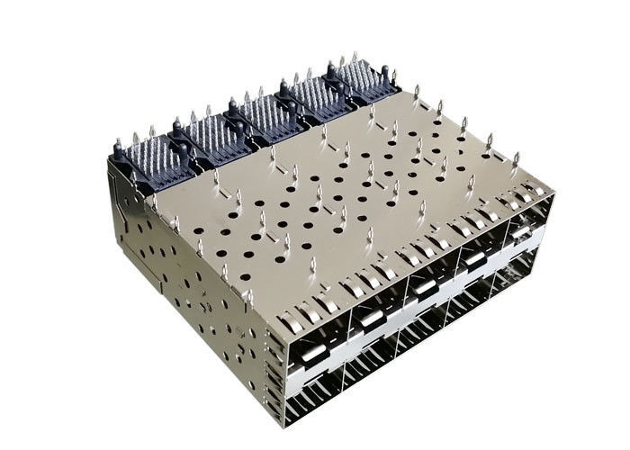 เคส SFP แบบซ้อน 2X5 พร้อมขั้วต่ออินเตอร์เฟสรวมกับ EMI Finger Spring