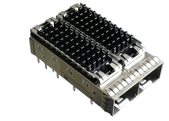 ตัวระบายความร้อน 2 พอร์ตตัวเชื่อมต่อ SFP Cage Metal 3.05 mm กด Fit Pin