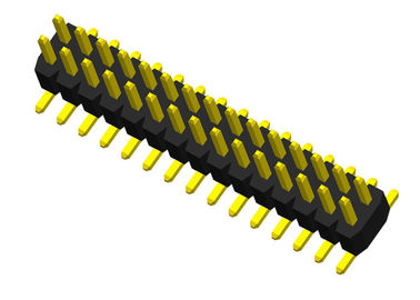 หัวต่อสองแถวหัวต่อพลาสติกชนิดเดียว SMT ตัวเชื่อมต่อพิน Pcb ประเภท 1.0 มม