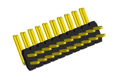 Double Row 1.27 Mm ตัวเชื่อมต่อหัวเข็มมุมขวาประเภท 2x10